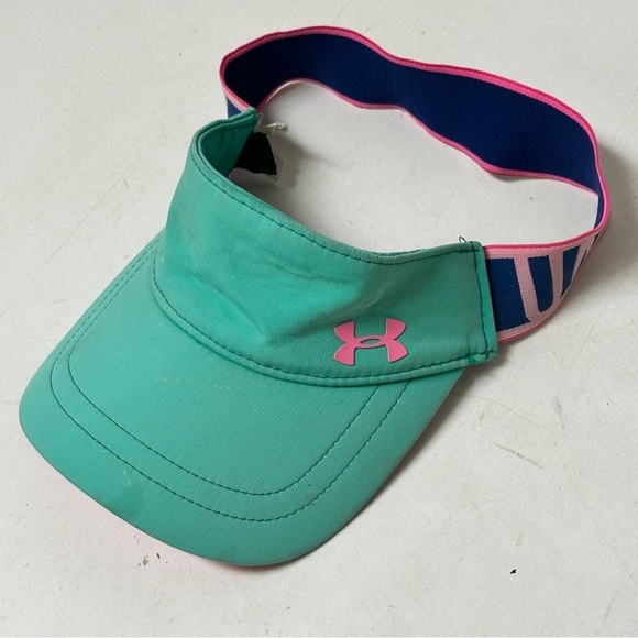 Under Armour Women’s Green Teal Pink Athletic Tennis Workout Visor - Picture 2 of 6